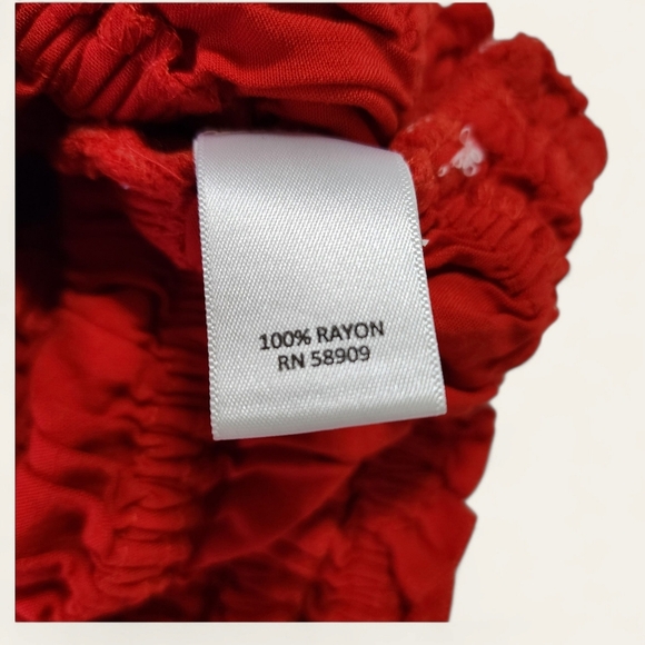 Chelsea & Violet Red Ruffle Crop Top Button Front Spaghetti Strap Large - Picture 4 of 5